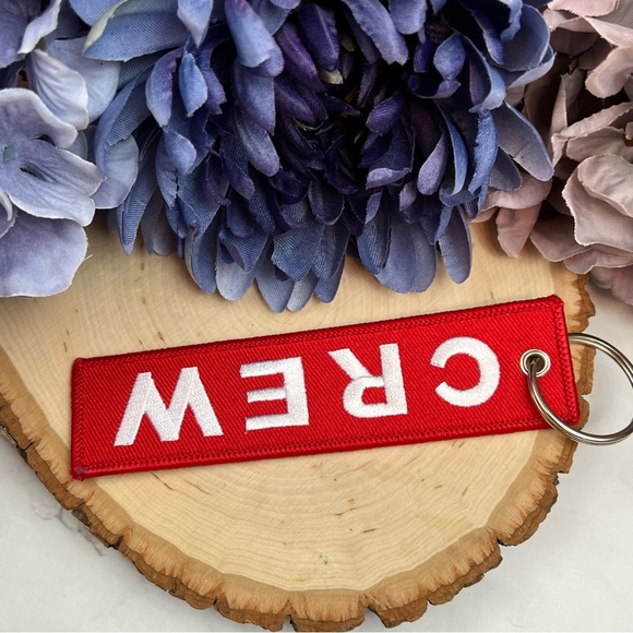 Aviator Red Crew Keychain Luggage Tag - Picture 10 of 12